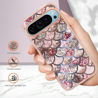 For Google Pixel 9 / 9 Pro Electroplating IMD TPU Phone Case(Pink Scales) - Google Cases by buy2fix | Online Shopping UK | buy2fix