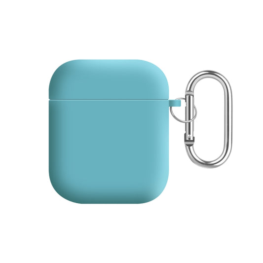 For AirPods 2 / 1 PC Lining Silicone Bluetooth Earphone Protective Case(Ice Blue) - For AirPods 1/2 by buy2fix | Online Shopping UK | buy2fix