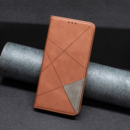 For Xiaomi Redmi K70 / K70 Pro Rhombus Texture Magnetic Leather Phone Case(Brown) - K70 Pro Cases by buy2fix | Online Shopping UK | buy2fix