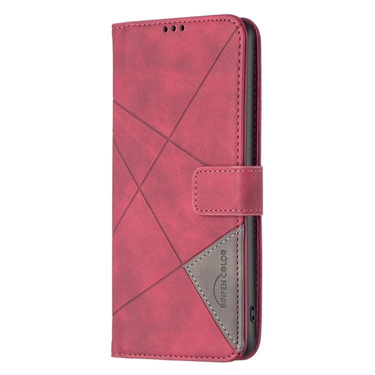 For Google Pixel 9 Pro Magnetic Buckle Rhombus Texture Leather Phone Case(Red) - Google Cases by buy2fix | Online Shopping UK | buy2fix