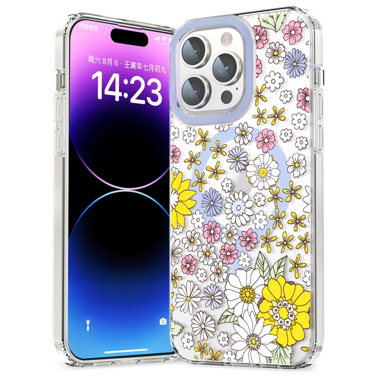 For iPhone 15 Pro Max MagSafe Magnetic TPU Phone Case(Little Flower) - iPhone 15 Pro Max Cases by buy2fix | Online Shopping UK | buy2fix