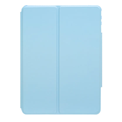 For iPad 10th Gen 10.9 2022 F10B-A 360 Rotation Acrylic Transparent Bluetooth Keyboard Leather Case With Touch Control(Blue) - Universal by buy2fix | Online Shopping UK | buy2fix