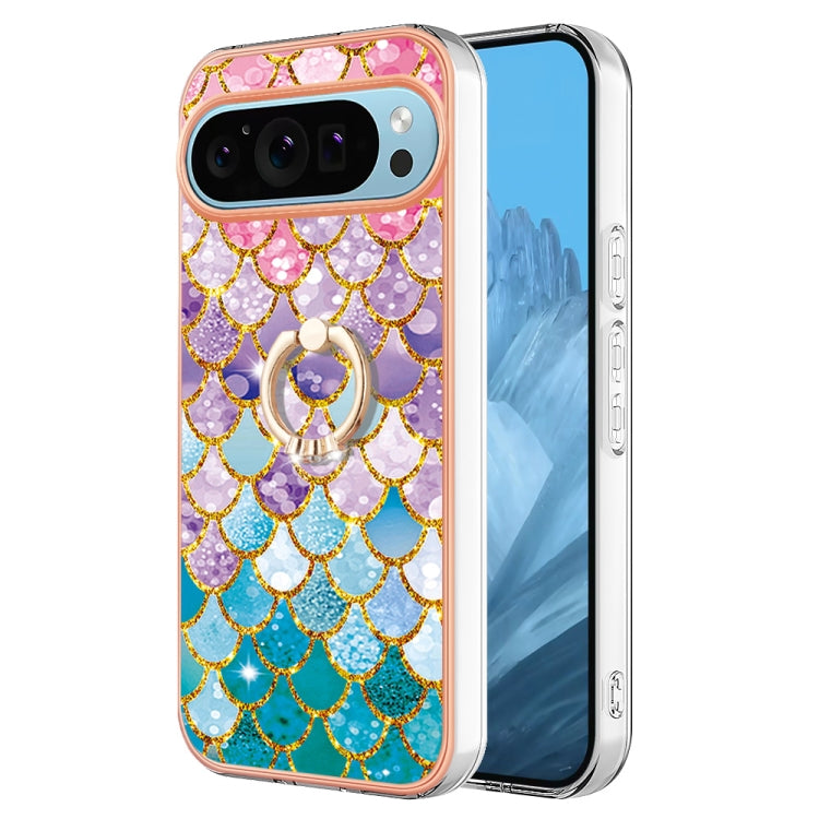 For Google Pixel 9 / 9 Pro Electroplating IMD TPU Phone Case with Ring(Colorful Scales) - Google Cases by buy2fix | Online Shopping UK | buy2fix