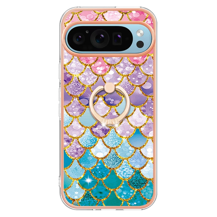 For Google Pixel 9 / 9 Pro Electroplating IMD TPU Phone Case with Ring(Colorful Scales) - Google Cases by buy2fix | Online Shopping UK | buy2fix