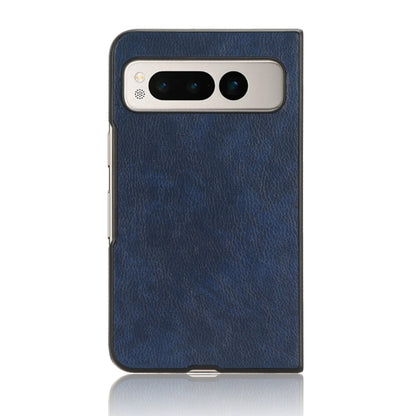 For Google Pixel Fold Litchi Texture Back Cover Phone Case(Blue) - Google Cases by buy2fix | Online Shopping UK | buy2fix