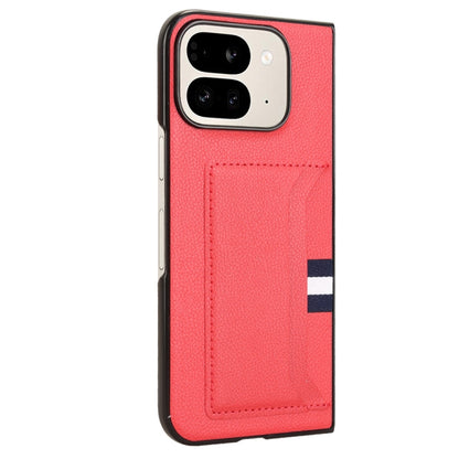 For Google Pixel 9 Pro Fold Litchi Texture Card Slots Back Cover Phone Case(Red) - Google Cases by buy2fix | Online Shopping UK | buy2fix