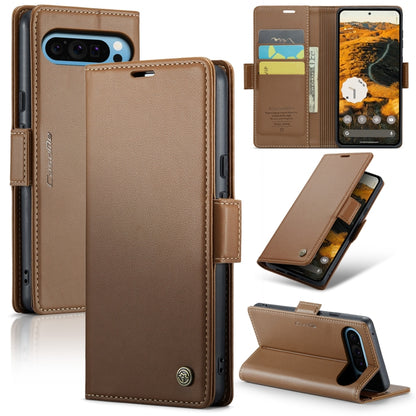 For Google Pixel 9 Pro XL CaseMe 023 Butterfly Buckle Litchi Texture RFID Anti-theft Leather Phone Case(Brown) - Google Cases by CaseMe | Online Shopping UK | buy2fix