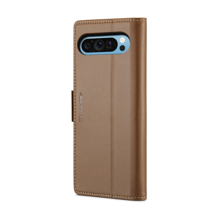 For Google Pixel 9 Pro XL CaseMe 023 Butterfly Buckle Litchi Texture RFID Anti-theft Leather Phone Case(Brown) - Google Cases by CaseMe | Online Shopping UK | buy2fix