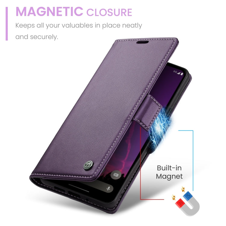 For Google Pixel 9 Pro XL CaseMe 023 Butterfly Buckle Litchi Texture RFID Anti-theft Leather Phone Case(Pearly Purple) - Google Cases by CaseMe | Online Shopping UK | buy2fix