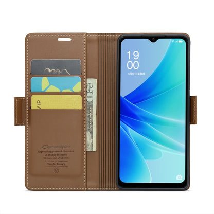 For OPPO A77s CaseMe 023 Butterfly Buckle Litchi Texture RFID Anti-theft Leather Phone Case(Brown) - OPPO Cases by CaseMe | Online Shopping UK | buy2fix