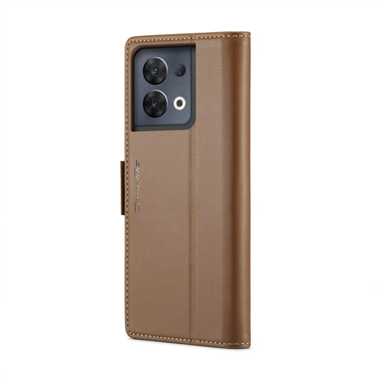 For OPPO Reno8 Pro 5G Global CaseMe 023 Butterfly Buckle Litchi Texture RFID Anti-theft Leather Phone Case(Brown) - OPPO Cases by CaseMe | Online Shopping UK | buy2fix