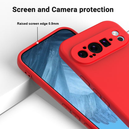 For Google Pixel 9 Pro Pure Color Liquid Silicone Shockproof Phone Case(Red) - Google Cases by buy2fix | Online Shopping UK | buy2fix