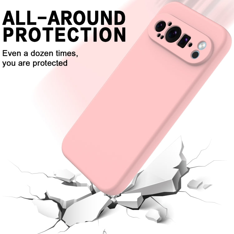 For Google Pixel 9 Pro XL Pure Color Liquid Silicone Shockproof Phone Case(Pink) - Google Cases by buy2fix | Online Shopping UK | buy2fix