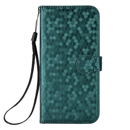 For Google Pixel 9 Honeycomb Dot Texture Leather Phone Case(Green) - Google Cases by buy2fix | Online Shopping UK | buy2fix