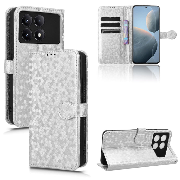 For Xiaomi Redmi K70 5G / K70 Pro 5G Honeycomb Dot Texture Leather Phone Case(Silver) - K70 Pro Cases by buy2fix | Online Shopping UK | buy2fix