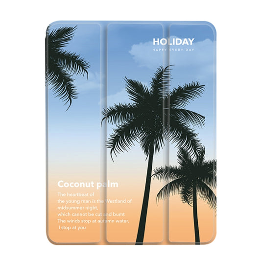 For iPad Air 11 2025 / 2024 3-Fold 360 Rotation Painted Leather Smart Tablet Case(Coconut Tree) - iPad Pro 11 (2022/2021) Cases by buy2fix | Online Shopping UK | buy2fix