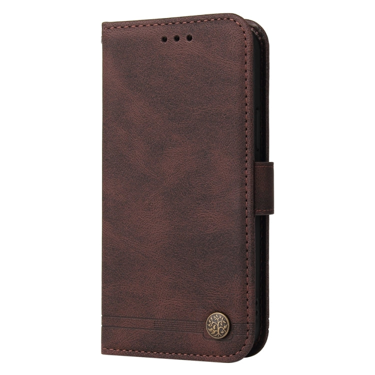 For Xiaomi Redmi K70 / K70 Pro Skin Feel Life Tree Metal Button Leather Phone Case(Brown) - K70 Pro Cases by buy2fix | Online Shopping UK | buy2fix