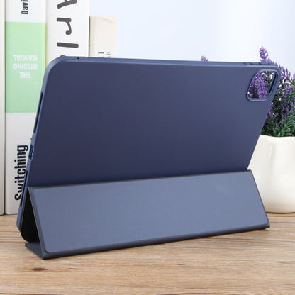 For iPad Pro 11 2024 GEBEI 3-folding Holder Shockproof Flip Leather Tablet Case(Dark Blue) - iPad Pro 11 2024 Cases by GEBEI | Online Shopping UK | buy2fix