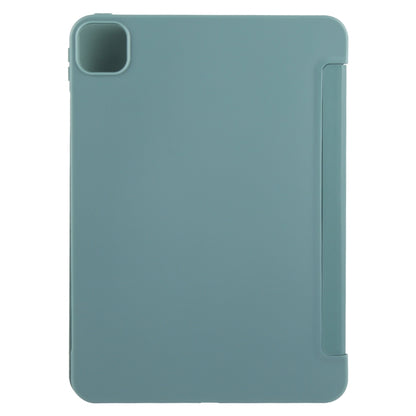 For iPad Pro 13 2024 GEBEI 3-folding Holder Shockproof Flip Leather Tablet Case(Dark Green) - iPad Pro 13 2024 Cases by GEBEI | Online Shopping UK | buy2fix