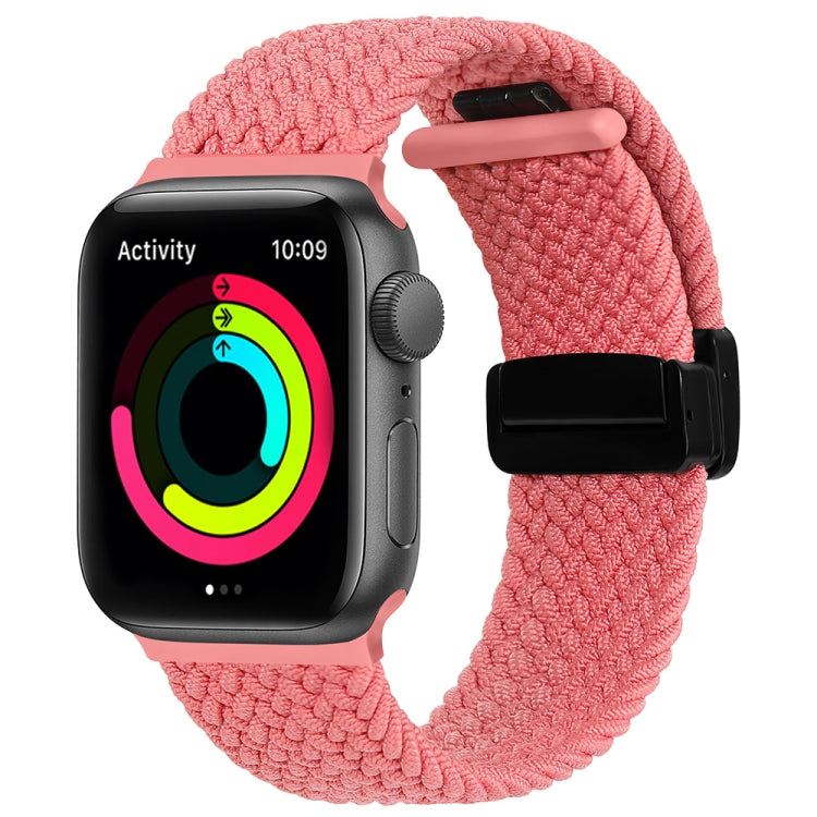 Magnetic Fold Clasp Woven Watch Band For Apple Watch 8 41mm(Pink) - Watch Bands by buy2fix | Online Shopping UK | buy2fix