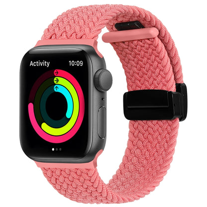 Magnetic Fold Clasp Woven Watch Band For Apple Watch SE 2023 40mm(Pink) - Watch Bands by buy2fix | Online Shopping UK | buy2fix