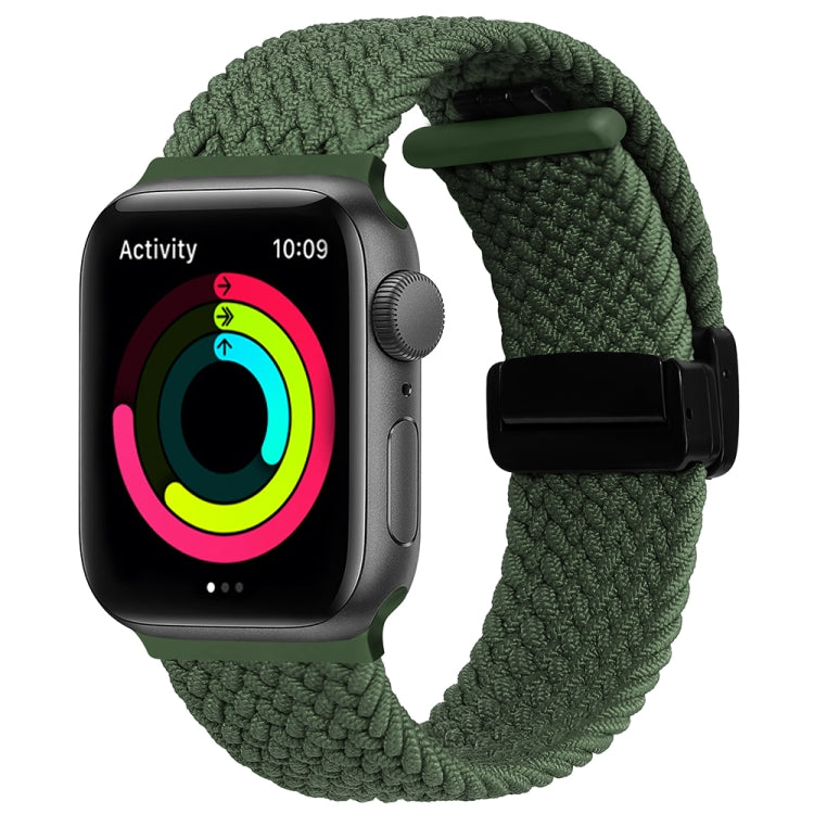 Magnetic Fold Clasp Woven Watch Band For Apple Watch Ultra 2 49mm(Green) - Watch Bands by buy2fix | Online Shopping UK | buy2fix