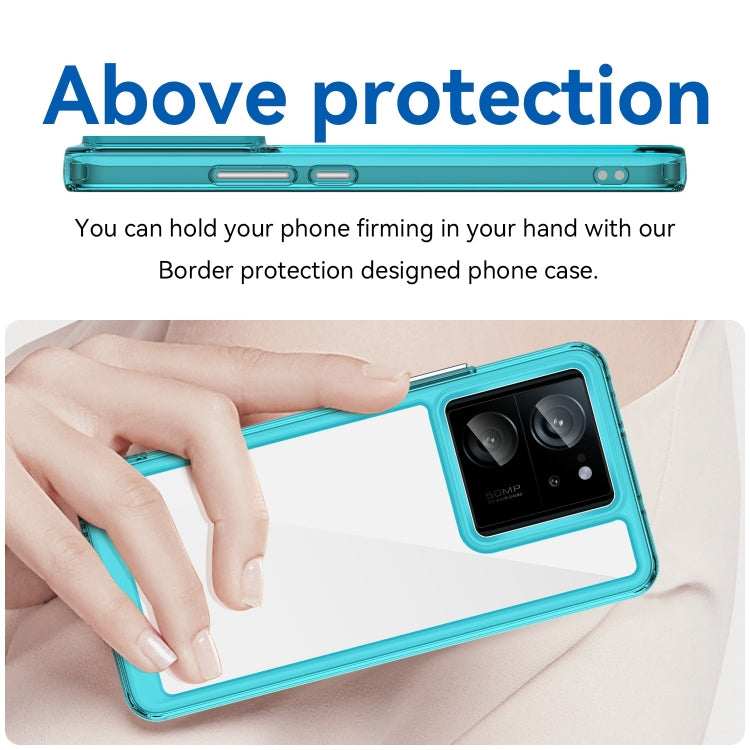 For Xiaomi 13T Pro Colorful Series Acrylic Hybrid TPU Phone Case(Transparent Blue) - Xiaomi Cases by buy2fix | Online Shopping UK | buy2fix