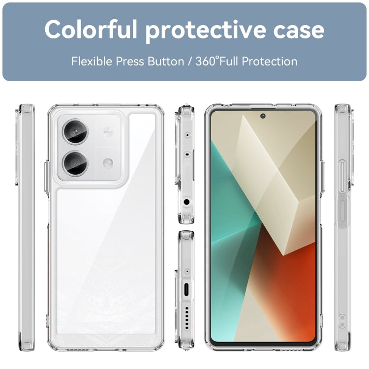 For Xiaomi Redmi Note 13 5G Colorful Series Acrylic Hybrid TPU Phone Case(Transparent) - Note 13 Cases by buy2fix | Online Shopping UK | buy2fix