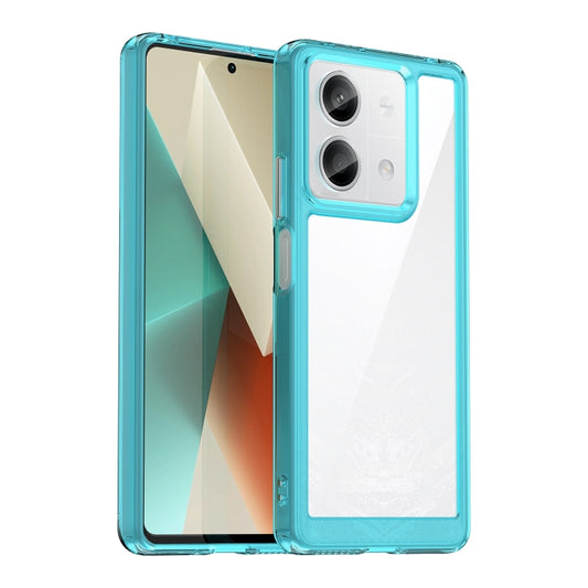 For Xiaomi Redmi Note 13 5G Colorful Series Acrylic Hybrid TPU Phone Case(Transparent Blue) - Note 13 Cases by buy2fix | Online Shopping UK | buy2fix
