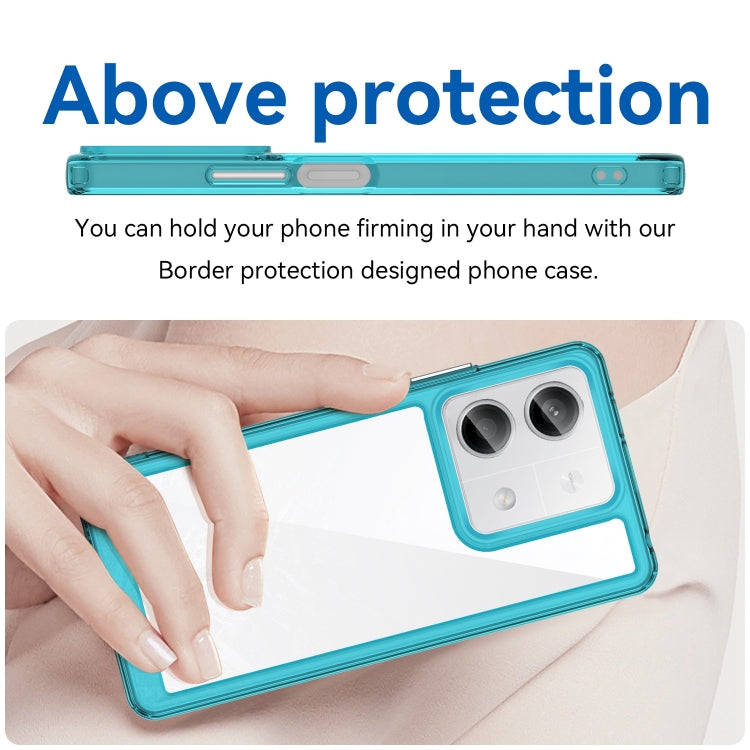 For Xiaomi Redmi Note 13 5G Colorful Series Acrylic Hybrid TPU Phone Case(Transparent Blue) - Note 13 Cases by buy2fix | Online Shopping UK | buy2fix