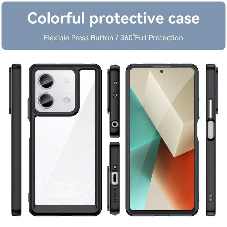 For Xiaomi Redmi Note 13 5G Colorful Series Acrylic Hybrid TPU Phone Case(Black) - Note 13 Cases by buy2fix | Online Shopping UK | buy2fix