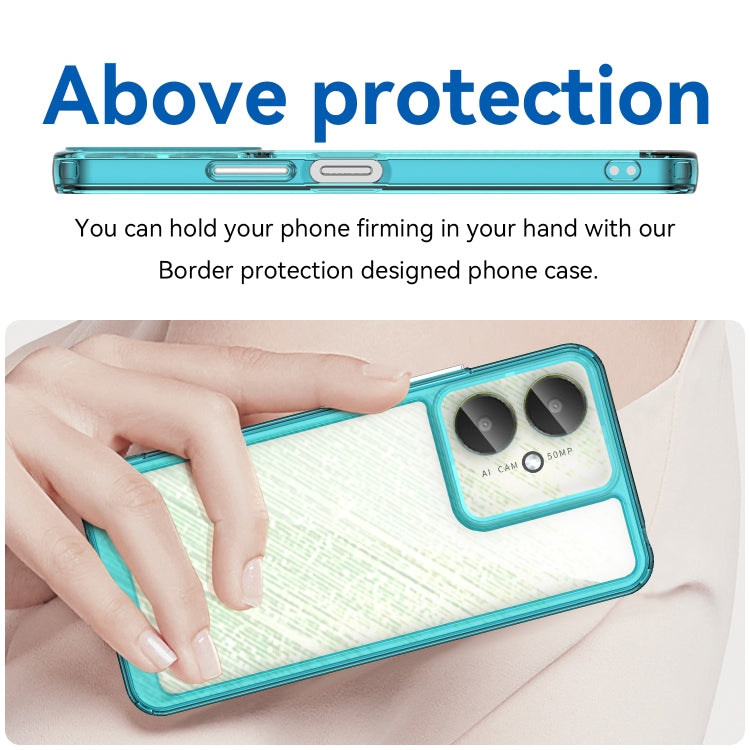 For Xiaomi Poco M6 Colorful Series Acrylic Hybrid TPU Phone Case(Transparent Blue) - Xiaomi Cases by buy2fix | Online Shopping UK | buy2fix