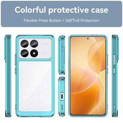 For Xiaomi Redmi K70 Pro Colorful Series Acrylic Hybrid TPU Phone Case(Transparent Blue) - K70 Pro Cases by buy2fix | Online Shopping UK | buy2fix