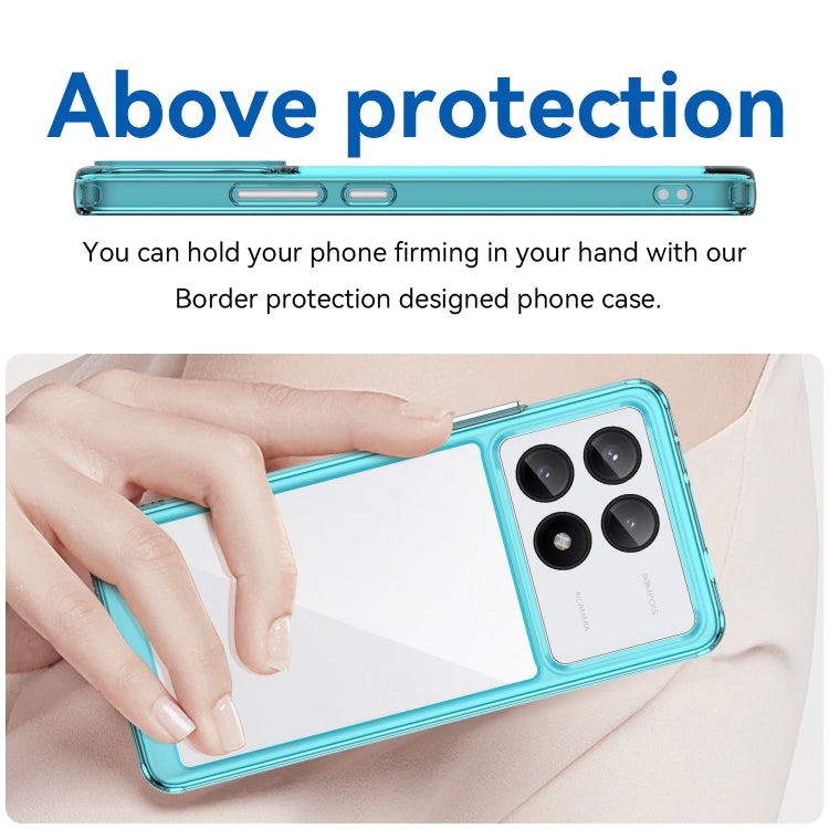 For Xiaomi Redmi K70E Colorful Series Acrylic Hybrid TPU Phone Case(Transparent Blue) - K70E Cases by buy2fix | Online Shopping UK | buy2fix