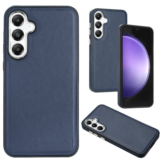 For Samsung Galaxy S23 FE 5G Leather Texture Full Coverage Phone Case(Blue) - Galaxy S23 FE 5G Cases by buy2fix | Online Shopping UK | buy2fix