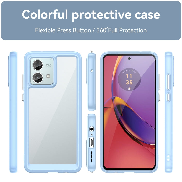 For Motorola Moto G84 Colorful Series Acrylic Hybrid TPU Phone Case(Blue) - Motorola Cases by buy2fix | Online Shopping UK | buy2fix