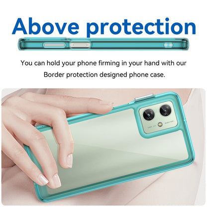 For Motorola Moto G54 Global Colorful Series Acrylic Hybrid TPU Phone Case(Transparent Blue) - Motorola Cases by buy2fix | Online Shopping UK | buy2fix