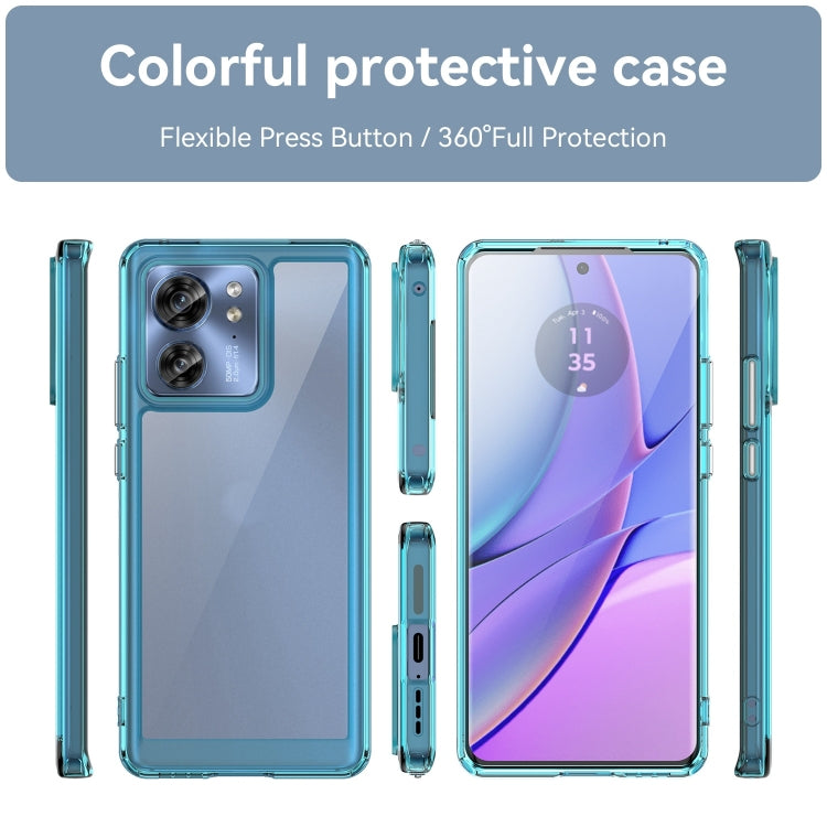 For Motorola Edge 2023 US Colorful Series Acrylic Hybrid TPU Phone Case(Transparent Blue) - Motorola Cases by buy2fix | Online Shopping UK | buy2fix