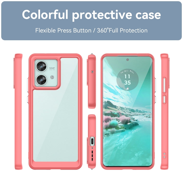 For Motorola Edge 40 Neo Colorful Series Acrylic Hybrid TPU Phone Case(Red) - Motorola Cases by buy2fix | Online Shopping UK | buy2fix