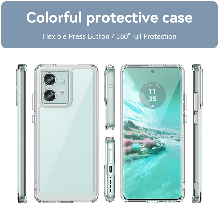 For Motorola Edge 40 Neo Colorful Series Acrylic Hybrid TPU Phone Case(Transparent) - Motorola Cases by buy2fix | Online Shopping UK | buy2fix