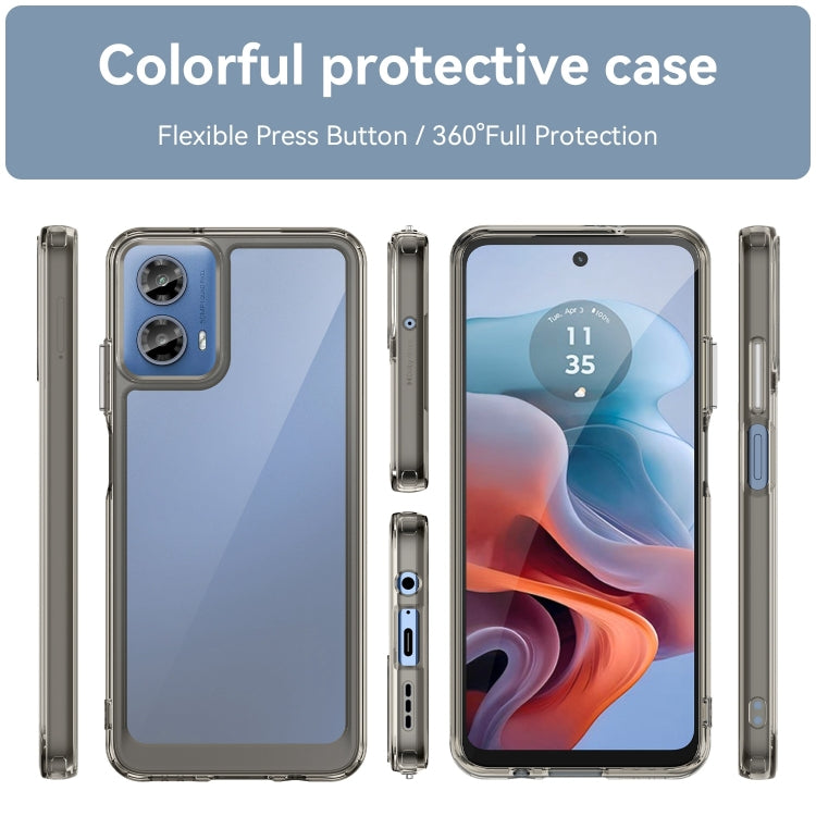 For Motorola Moto G34 Colorful Series Acrylic Hybrid TPU Phone Case(Transparent Grey) - Motorola Cases by buy2fix | Online Shopping UK | buy2fix