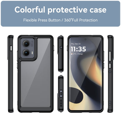 For Motorola Edge 2024 Colorful Series Acrylic Hybrid TPU Phone Case(Black) - Motorola Cases by buy2fix | Online Shopping UK | buy2fix