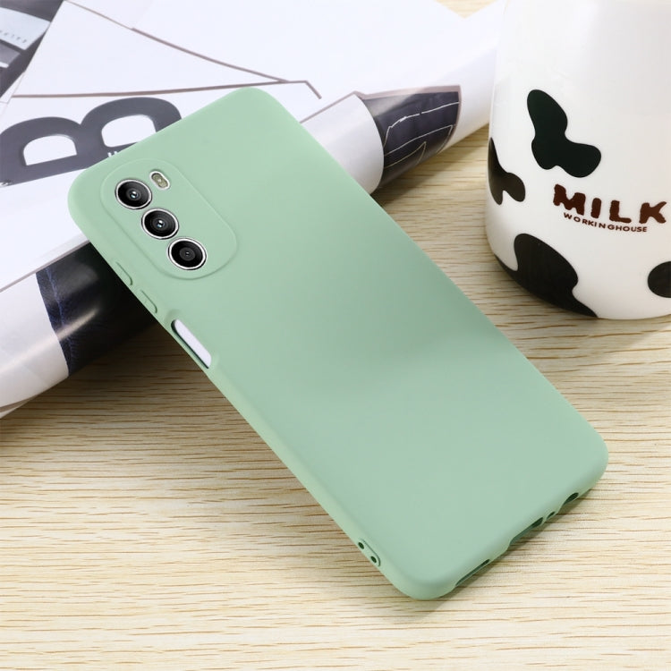 For Motorola Moto G71s 5G Pure Color Liquid Silicone Shockproof Phone Case(Green) - Motorola Cases by buy2fix | Online Shopping UK | buy2fix