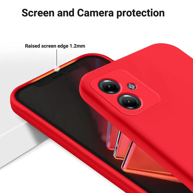 For Motorola Moto G54 Power Pure Color Liquid Silicone Shockproof Phone Case(Red) - Motorola Cases by buy2fix | Online Shopping UK | buy2fix