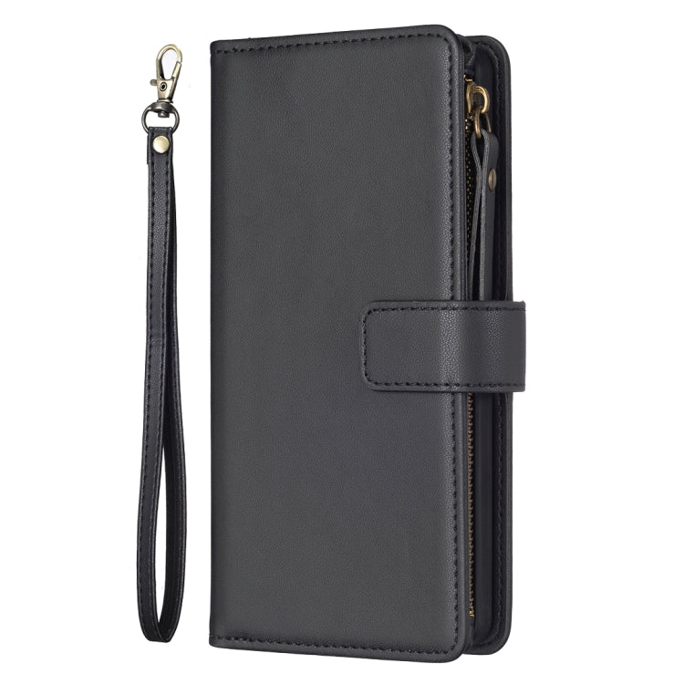 For Google Pixel 8 Pro 9 Card Slots Zipper Wallet Leather Flip Phone Case(Black) - Google Cases by buy2fix | Online Shopping UK | buy2fix