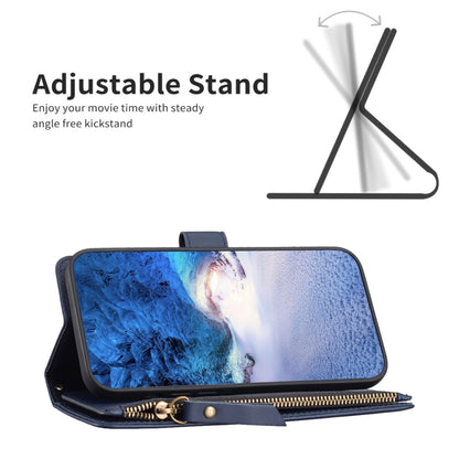 For Xiaomi 13 9 Card Slots Zipper Wallet Leather Flip Phone Case(Blue) - 13 Cases by buy2fix | Online Shopping UK | buy2fix