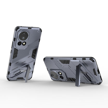 For Huawei nova 12 Pro Punk Armor 2 in 1 PC + TPU Phone Case with Holder(Grey) - Huawei Cases by buy2fix | Online Shopping UK | buy2fix