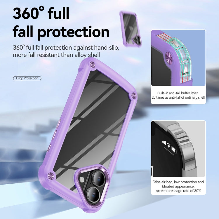 For iPhone 16 TPU + PC Lens Protection Phone Case(Purple) - iPhone 16 Cases by buy2fix | Online Shopping UK | buy2fix