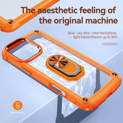 For iPhone 16 Pro Max TPU + PC Lens Protection Phone Case with Ring Holder(Orange) - iPhone 16 Pro Max Cases by buy2fix | Online Shopping UK | buy2fix