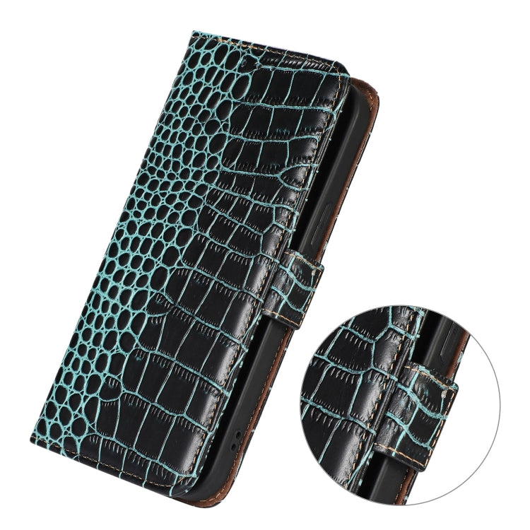 For iPhone 16 Crocodile Top Layer Cowhide Leather Phone Case(Green) - iPhone 16 Cases by buy2fix | Online Shopping UK | buy2fix